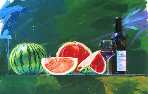 Melonen & Wein von Alfons Kiefer